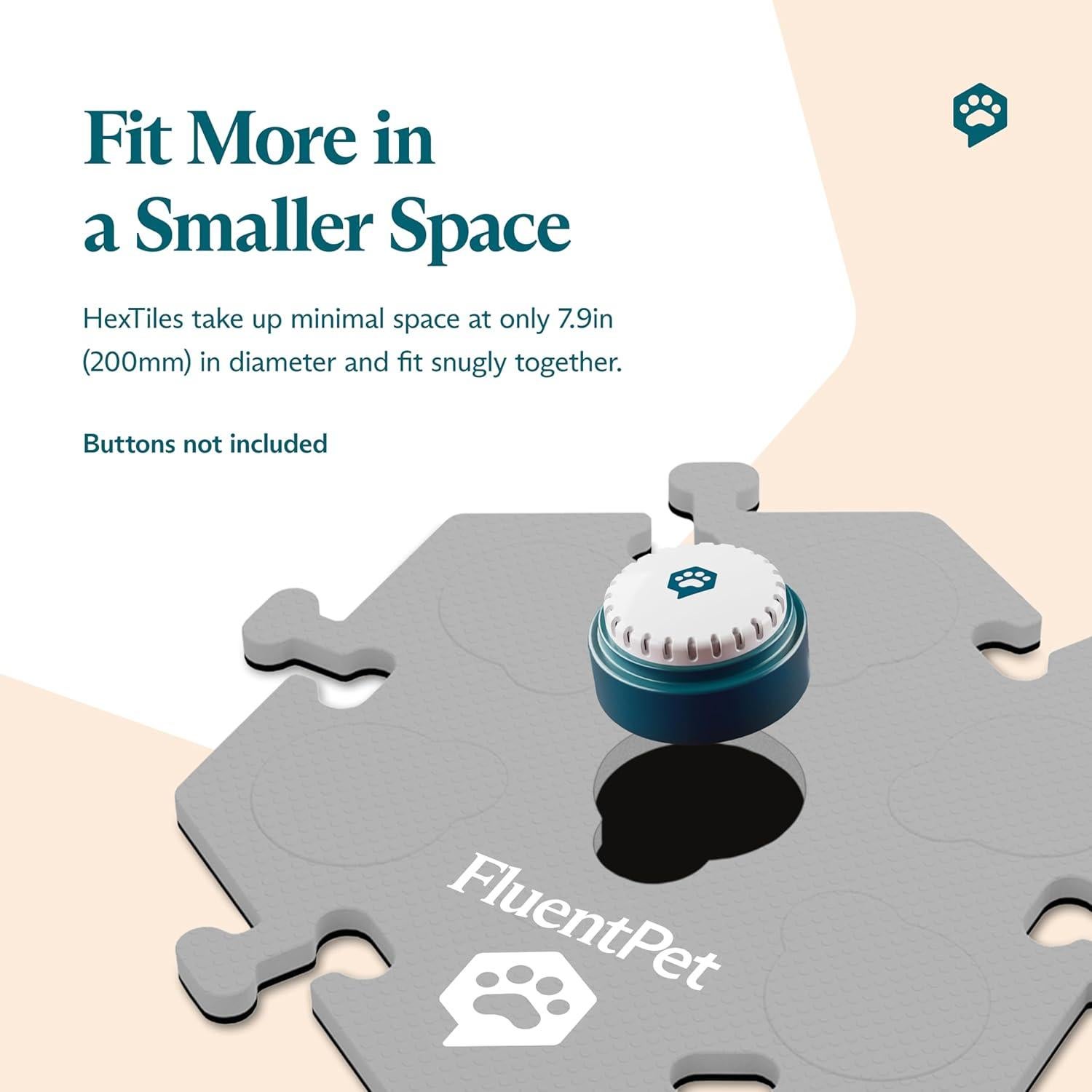 Alfombra de Botones FluentPet HexTile Blanco - Entrenamiento para Perros