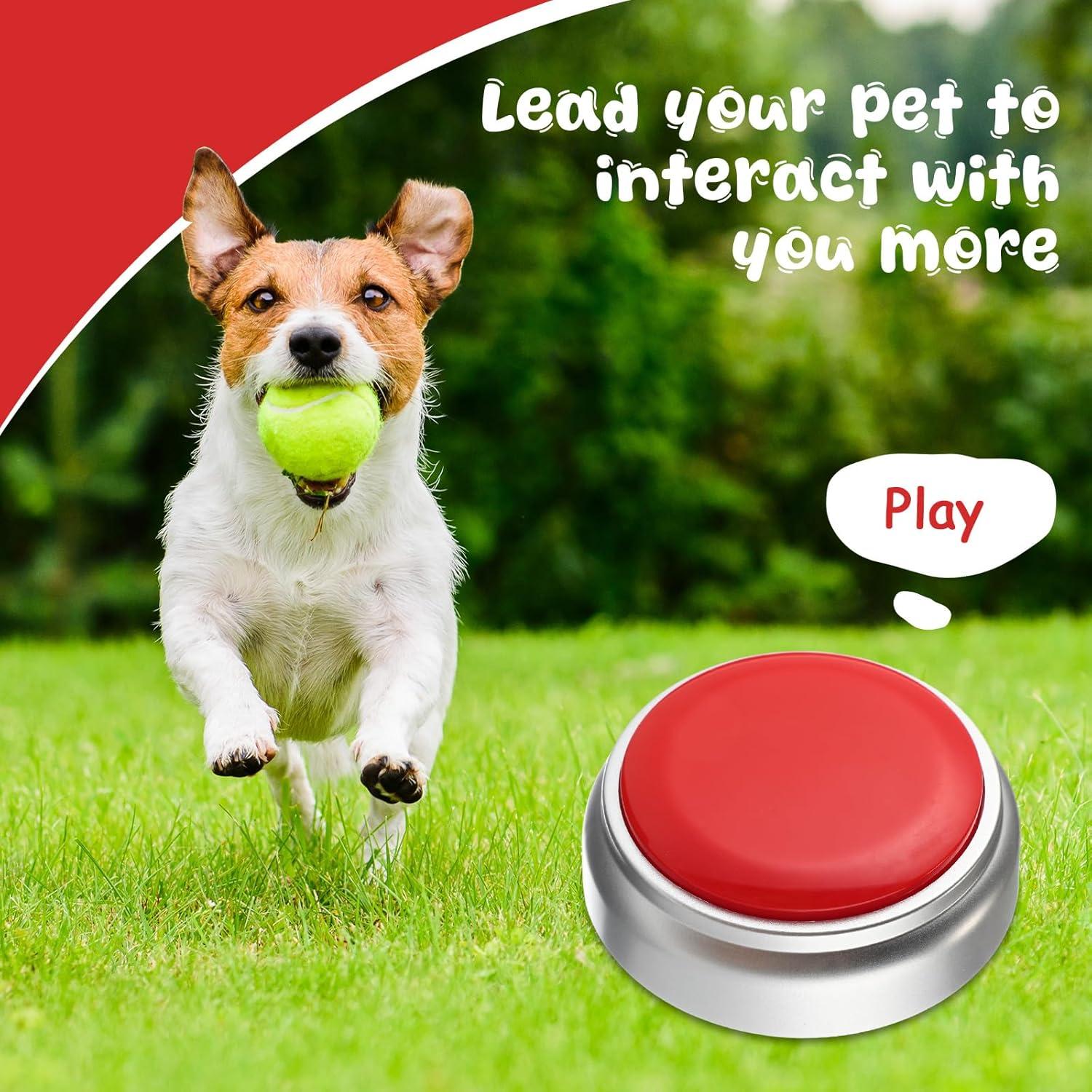Soulchen 6 Pcs Dog Buttons for Communication Red Voice Recording Buttons Funny Pet Gifts, Safe, Sensitive, No Stimulating Sound, 30 Second Record & Playback Pet Speech Training Buzzers for Game