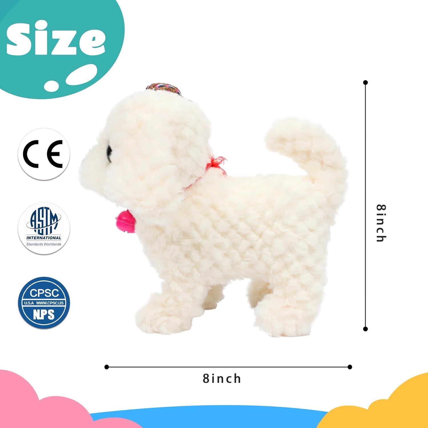 Juguete de Peluche Interactivo Cuteoy Perro Blanco 20 cm