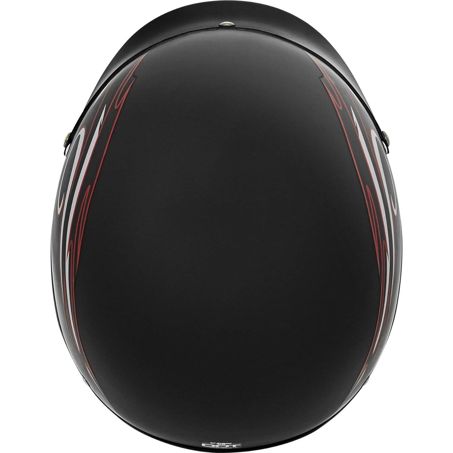 Casco VCAN V5 Cruiser Half Face Negro con Rojo