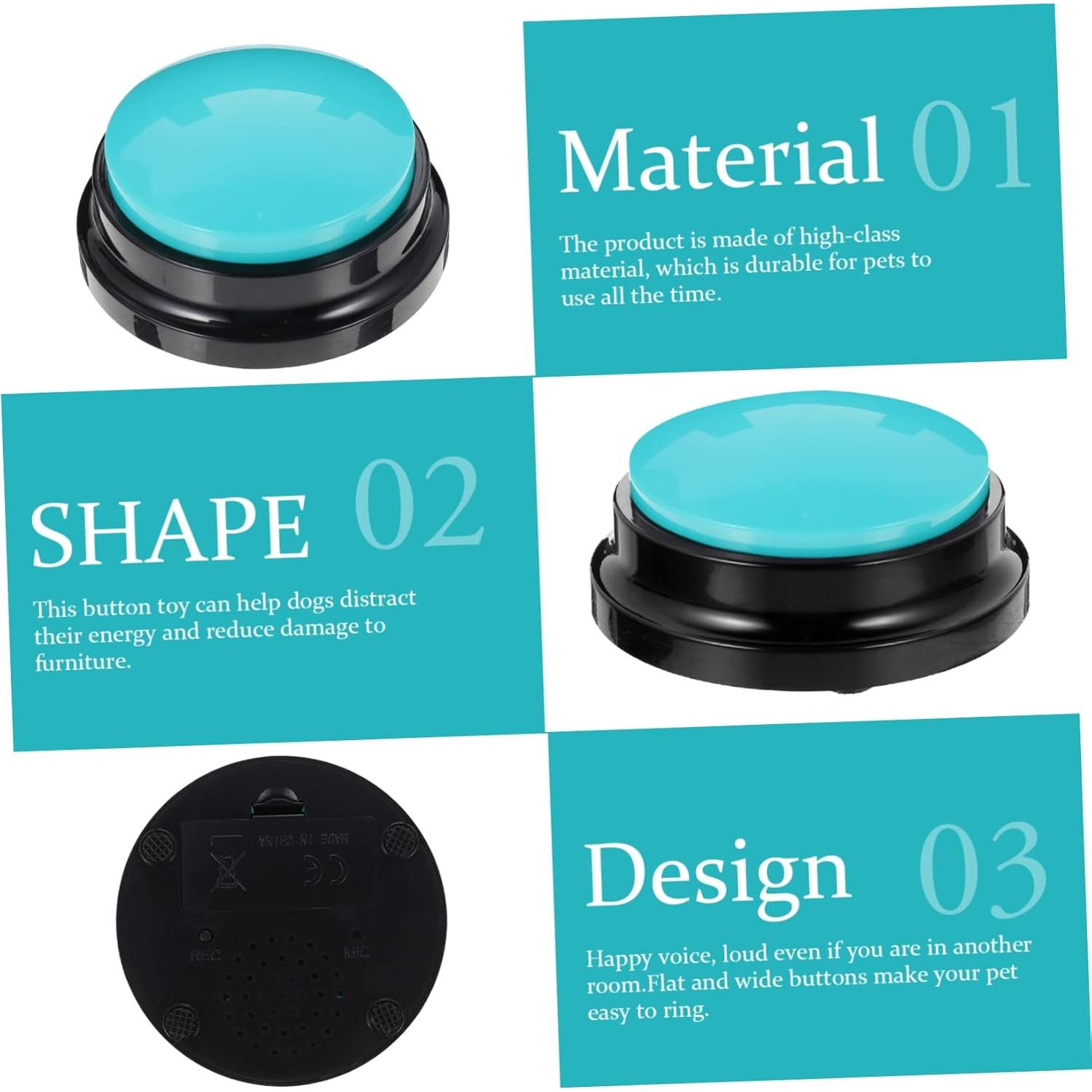 Botón Hablante para Mascotas Happyyami Azul 8.79cm Durable