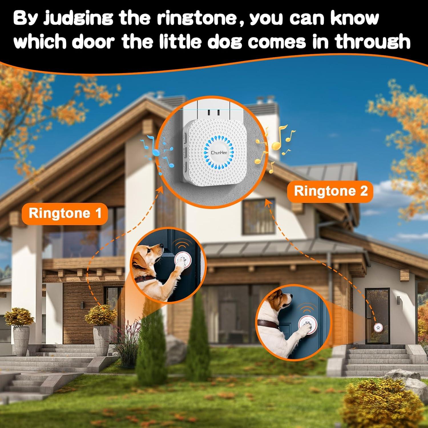 Timbre Inalámbrico para Perros ChunHee CB03WH - Entrenamiento de Baño