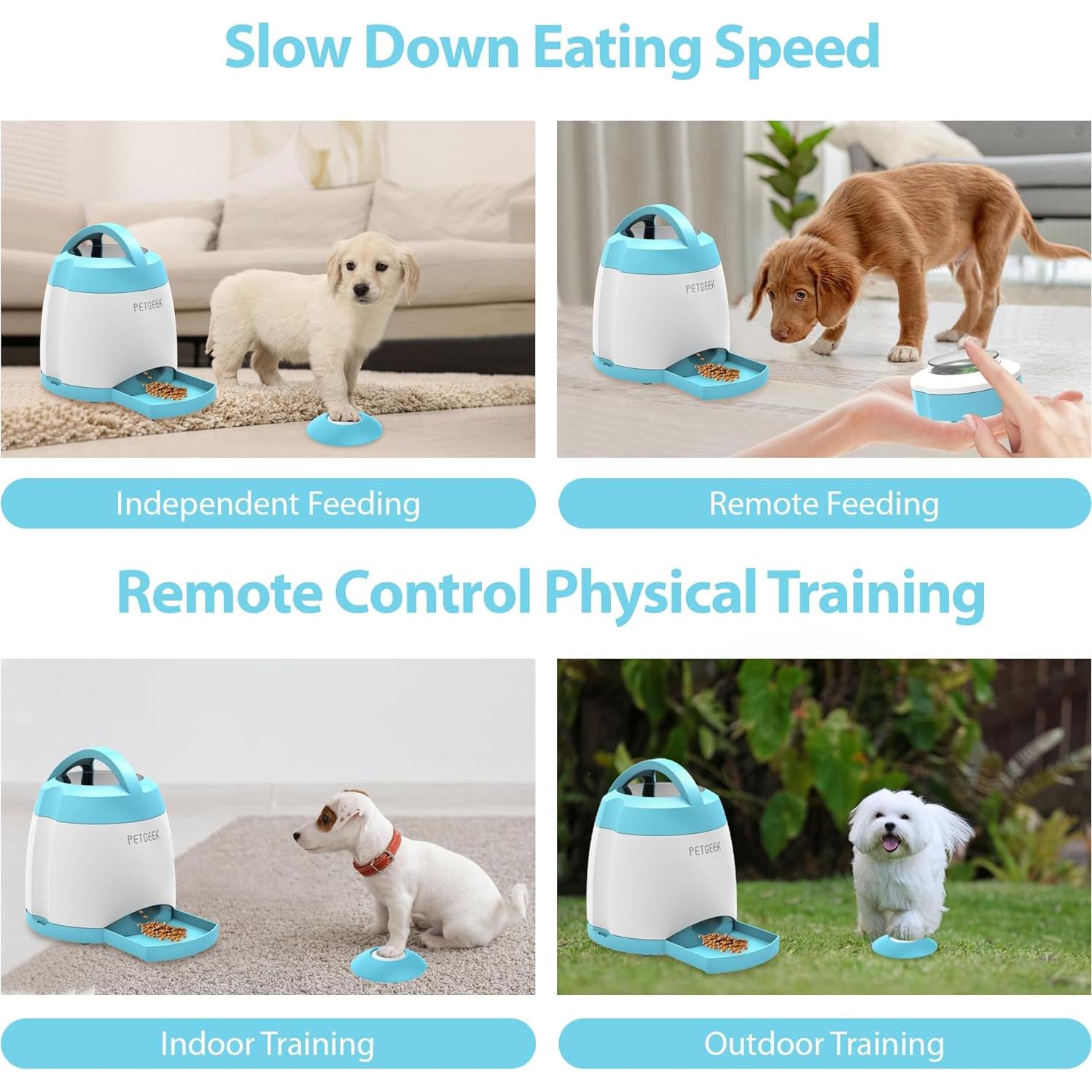Dispensador Automático de Golosinas para Perros PETGEEK - Control Remoto