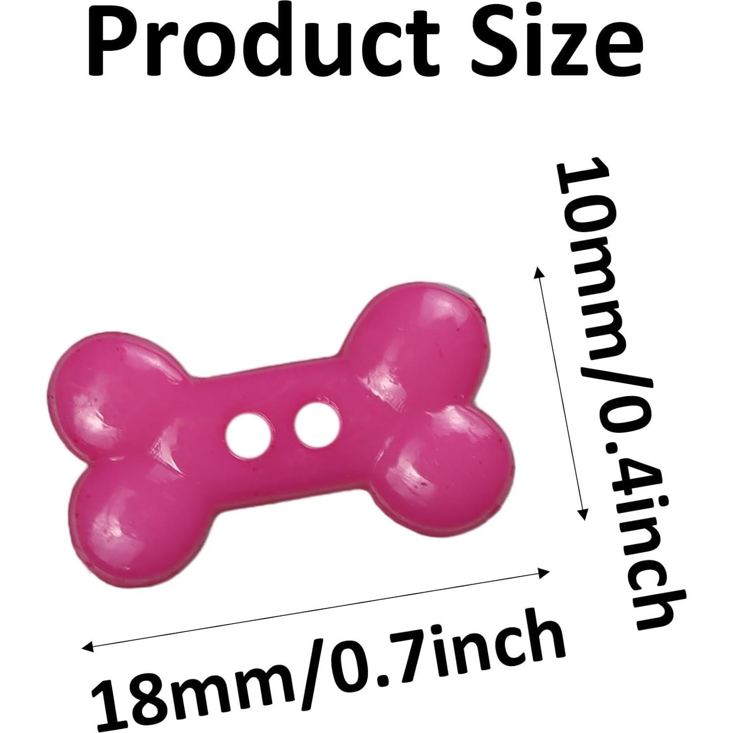 50 Botones Decorativos en Forma de Hueso pson - Plástico Colores Variados