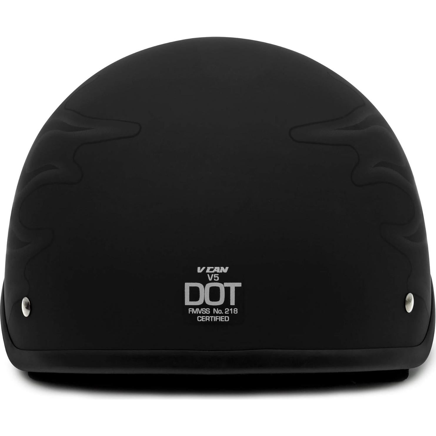 Casco VCAN V5 Cruiser Negro Llamas Unisex 1.13 kg