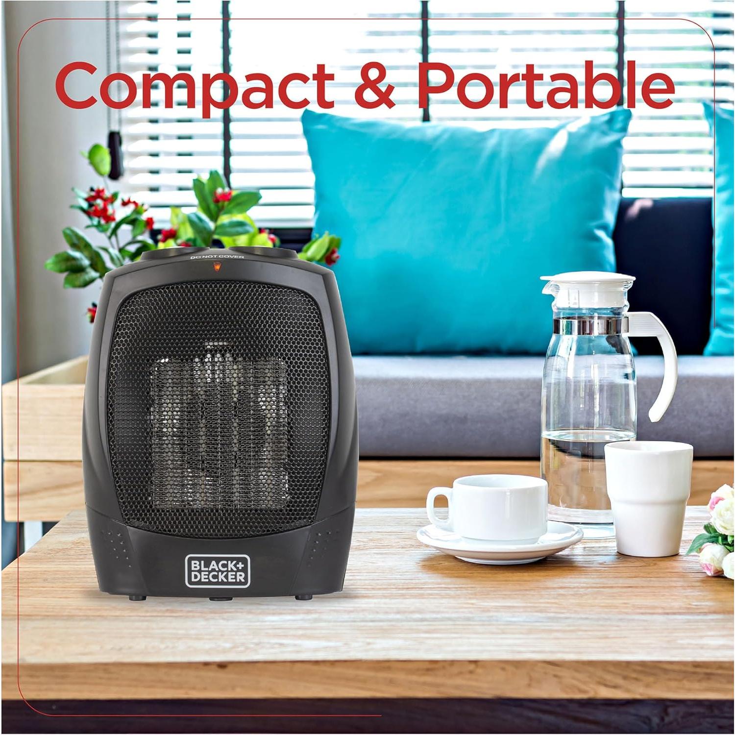 Calentador Portátil BLACK+DECKER 1500W con Asa de Transporte