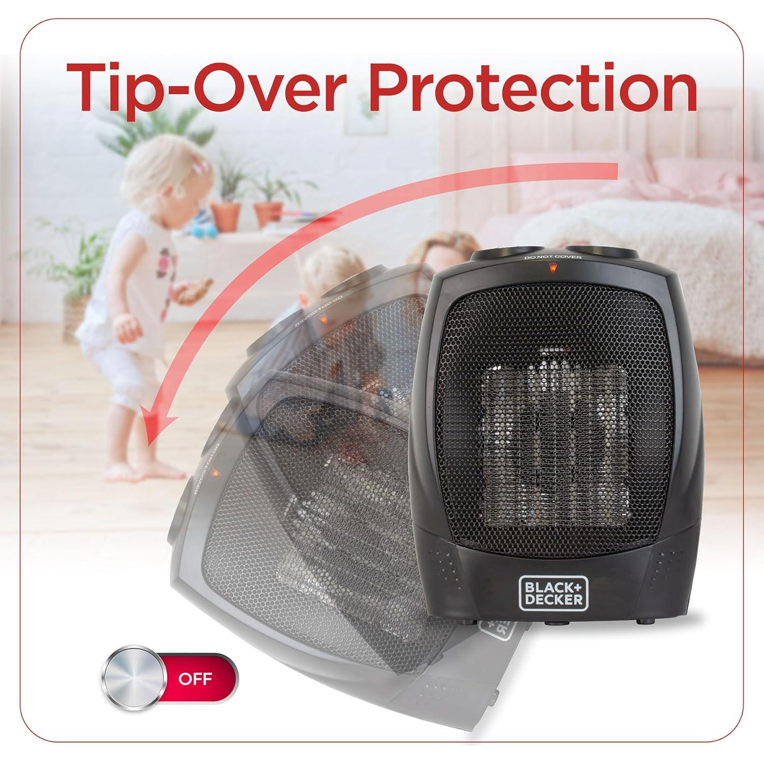 Calentador Portátil BLACK+DECKER 1500W con Asa de Transporte