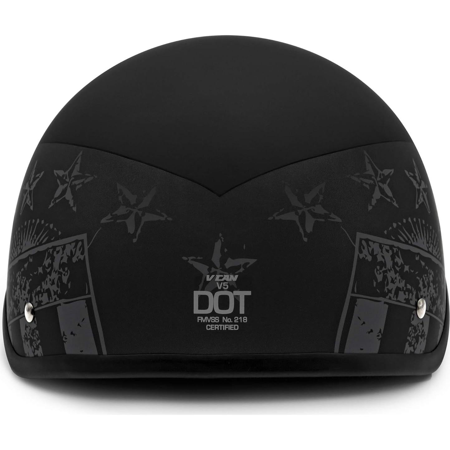 Casco VCAN V5 Cruiser Negro Mediano con Bandera