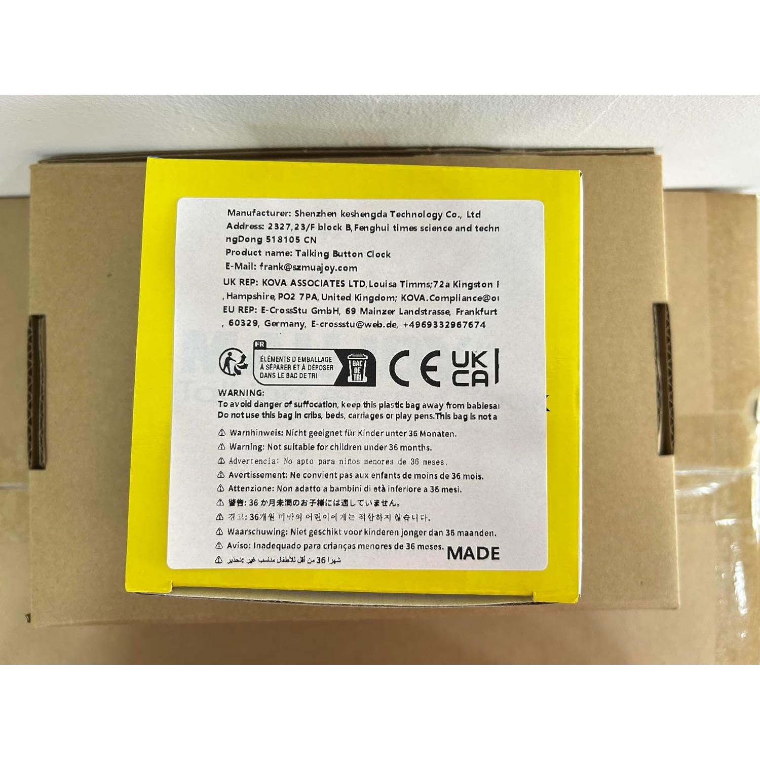 Reloj Despertador Hablante MAUJOY Azul con Control de Volumen