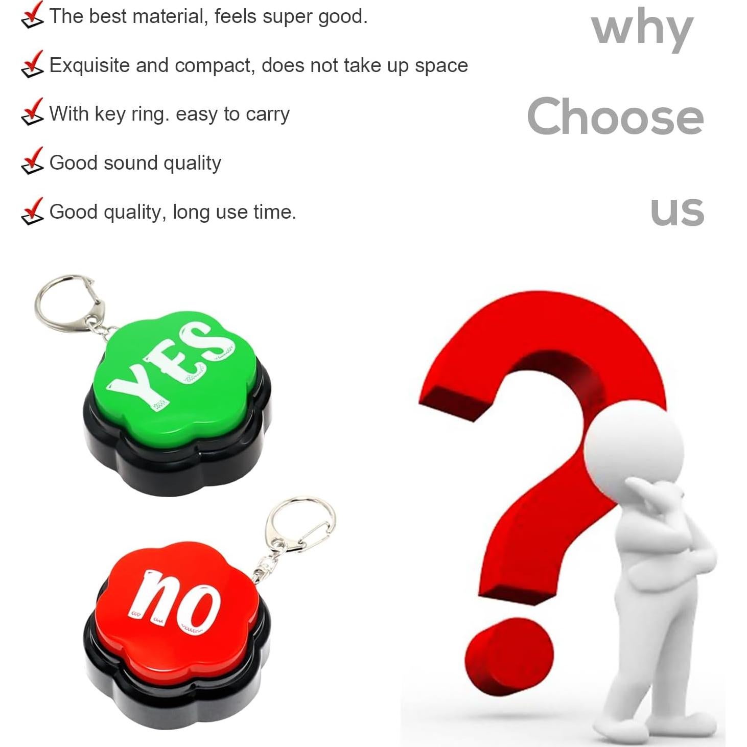 Juego de 2 Timbres Portátiles Sí y No ANLIKY - Sonido Claro