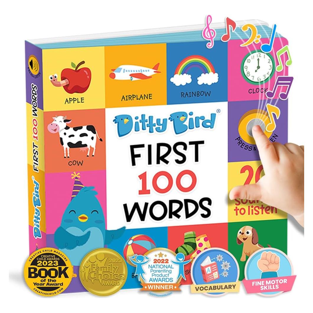Libros Sonoros Ditty Bird para Bebés 1-3 Años | 100 Palabras
