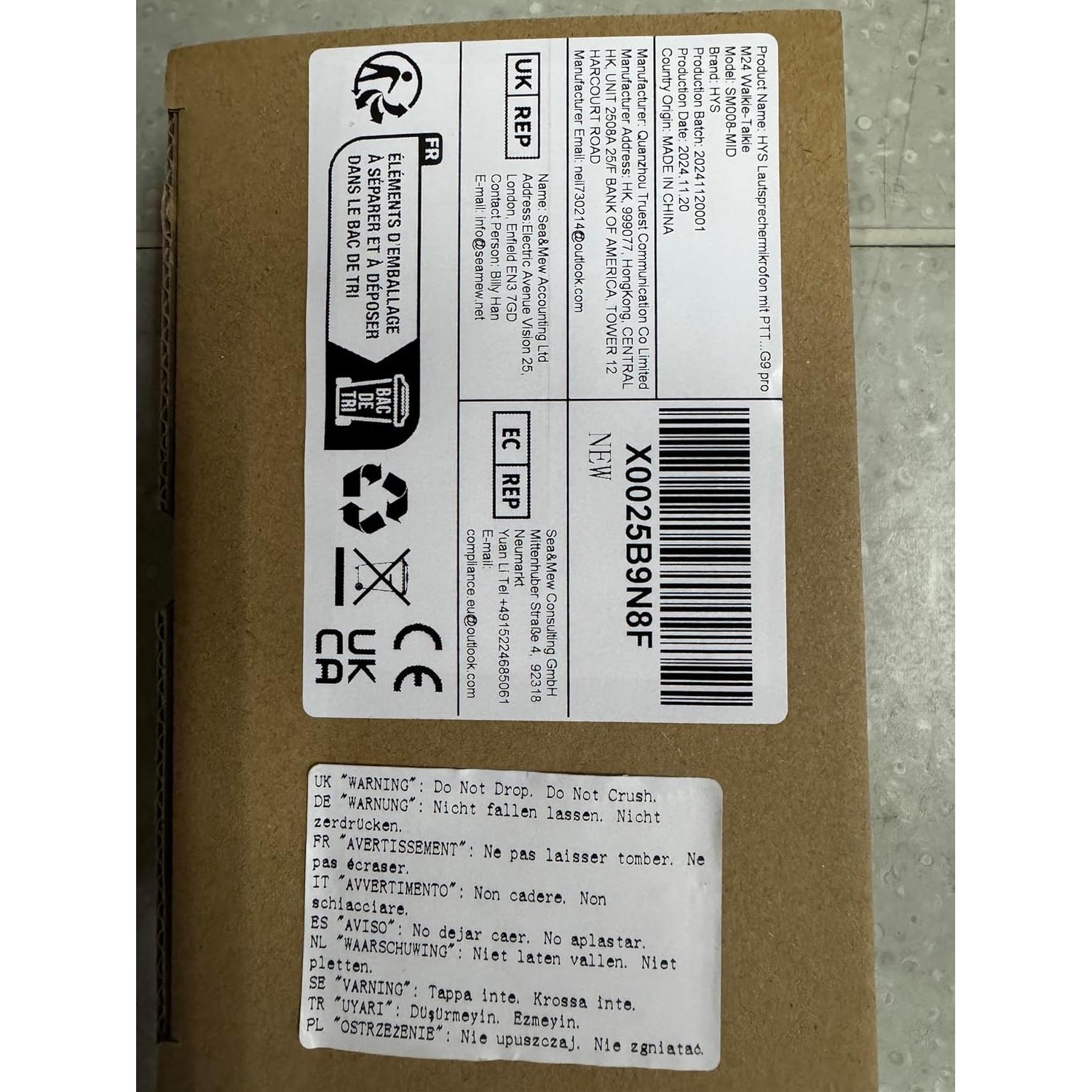 Micrófono de Altavoz HYS para Radios Midland 2 Pines - Negro