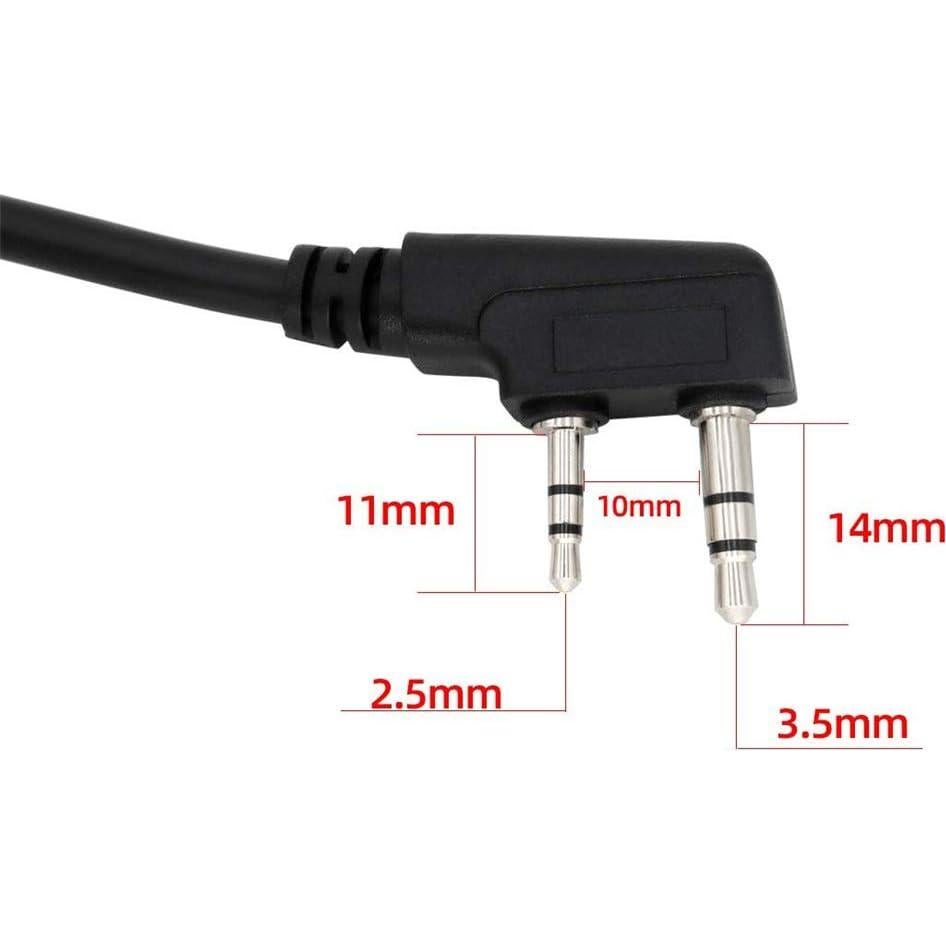 Adaptador Militar U94 PTT 2 Pines Kenwood Baofeng 7mm