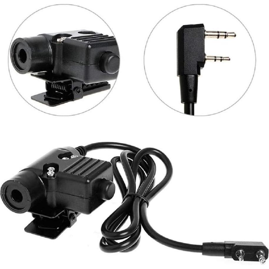 Adaptador Militar U94 PTT 2 Pines Kenwood Baofeng 7mm
