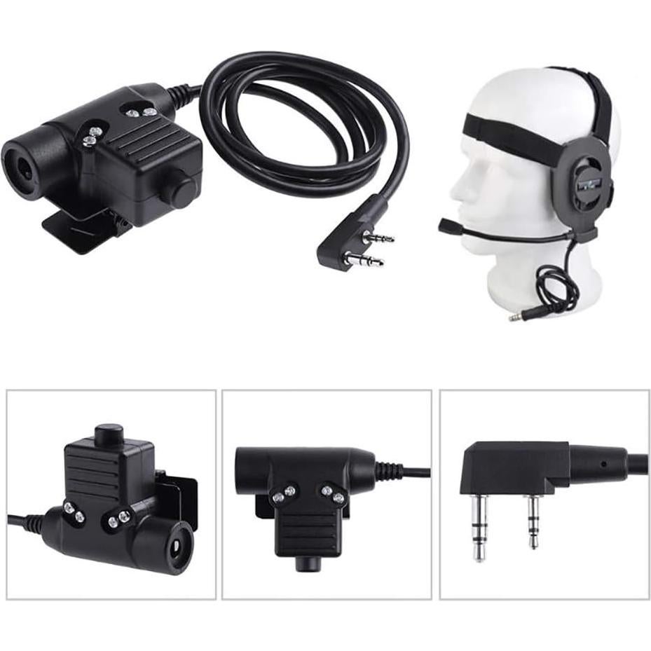 Adaptador Militar U94 PTT 2 Pines Kenwood Baofeng 7mm