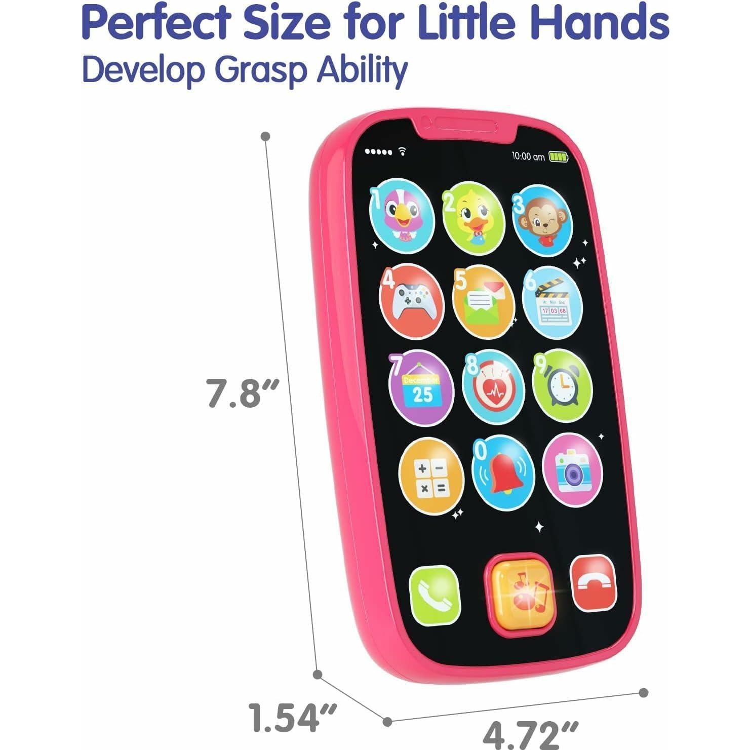 Teléfono Juguete para Bebé BABYFUNY Rosa 15 Funciones 12-18 Meses