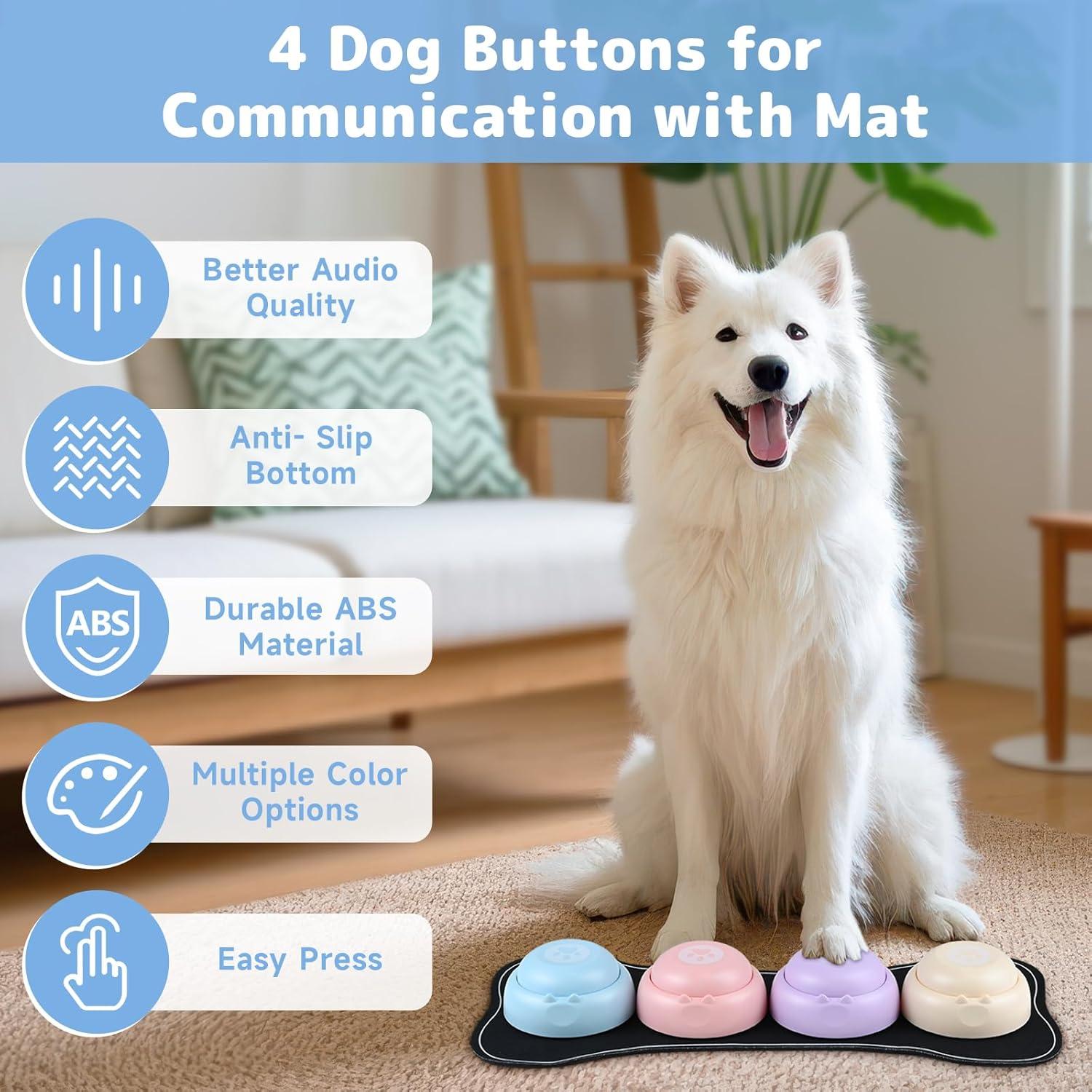 Botones de Comunicación para Perros Saxialy - 4 Piezas Grabables