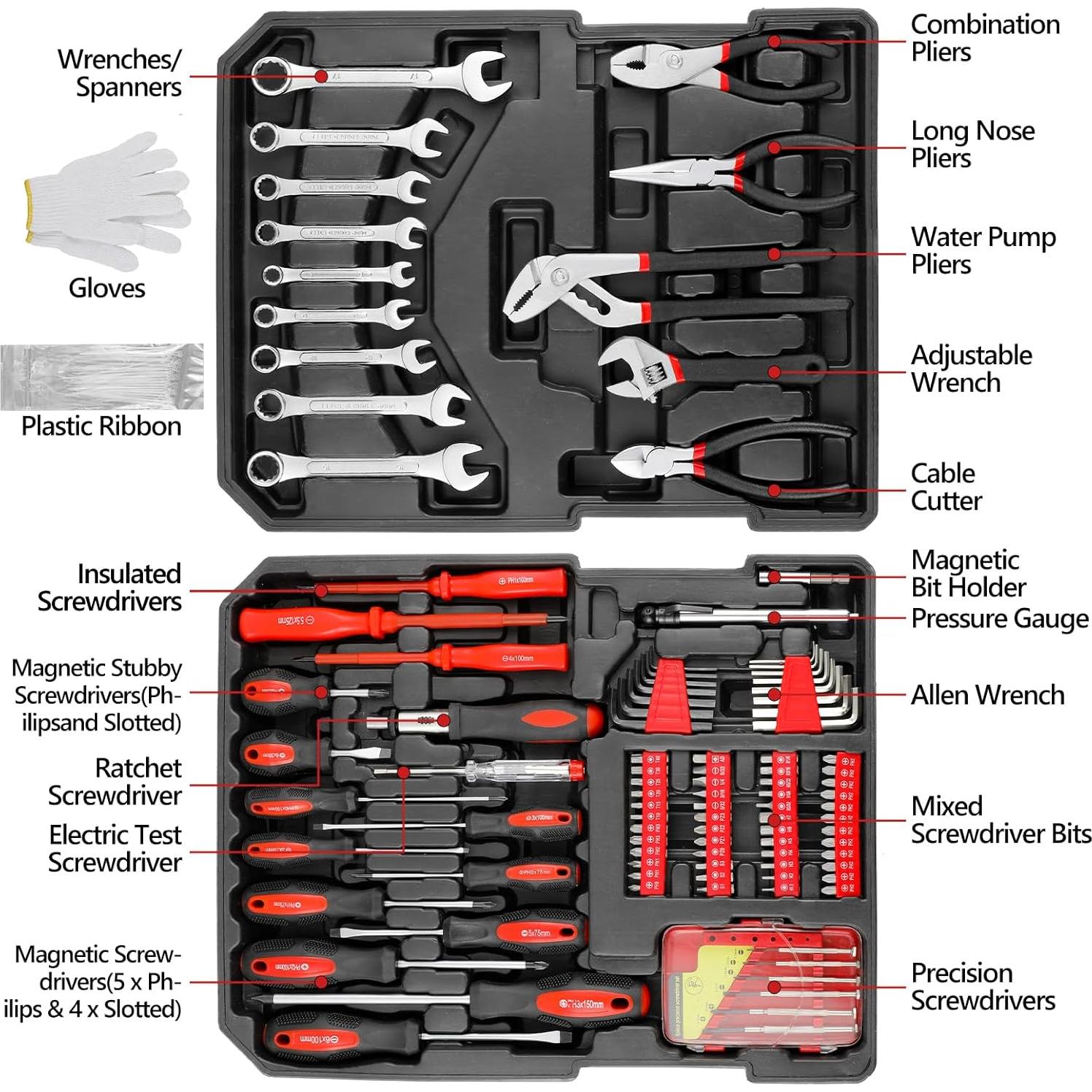 Juego de Herramientas Mecánicas TLGREEN 799 pcs con Estuche