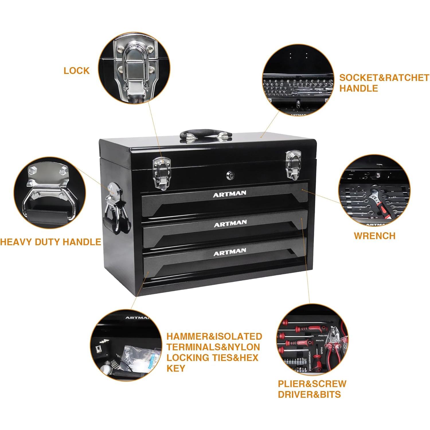 Juego de Herramientas 439 Piezas Nifoti Caja de Metal 20 kg