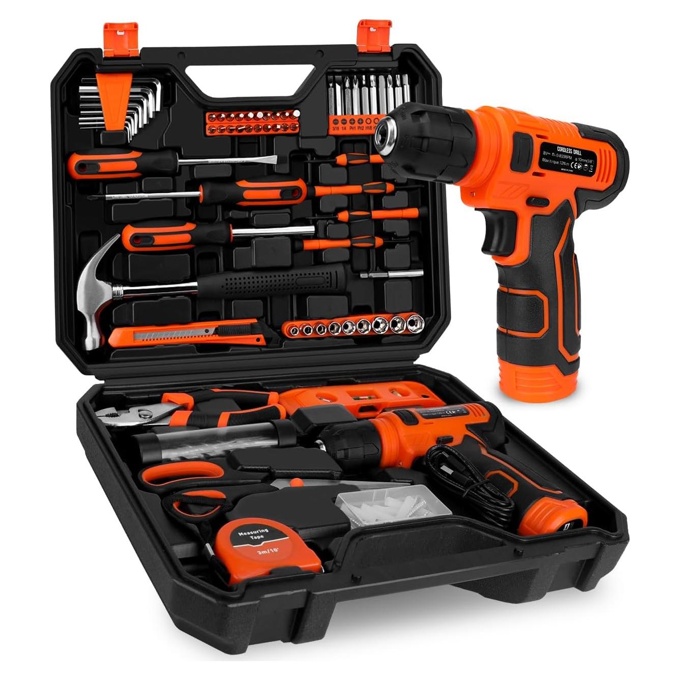 Juego de Herramientas 139 Piezas YingQu con Taladro 8V