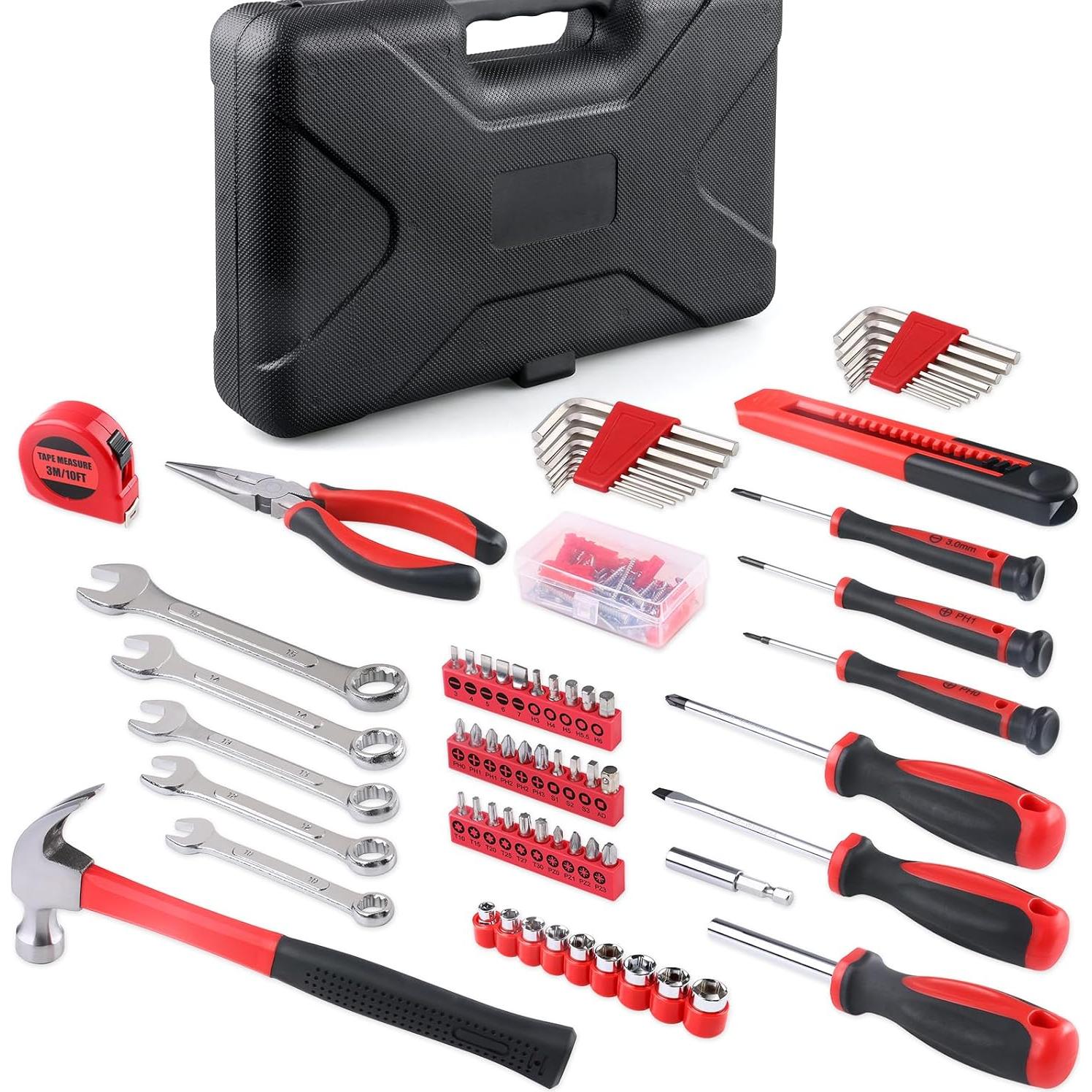 WINNER 175-Piece Multi-Purpose Automotive and Household Tool Kit in Toolbox Storage Case, Perfect for General Home and Auto Repairs, House DIY Project, Garage, Car, Travel Emergency, Housewarming Gift