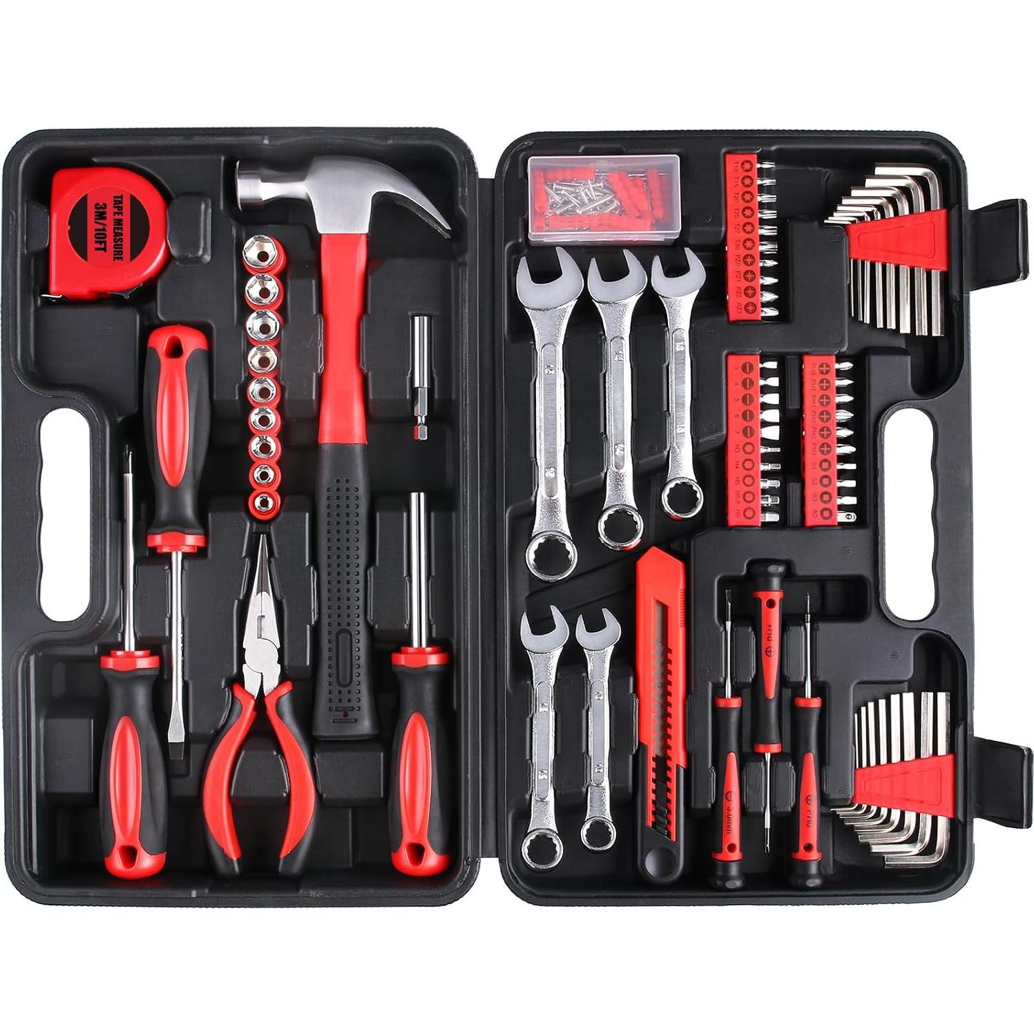 WINNER 175-Piece Multi-Purpose Automotive and Household Tool Kit in Toolbox Storage Case, Perfect for General Home and Auto Repairs, House DIY Project, Garage, Car, Travel Emergency, Housewarming Gift