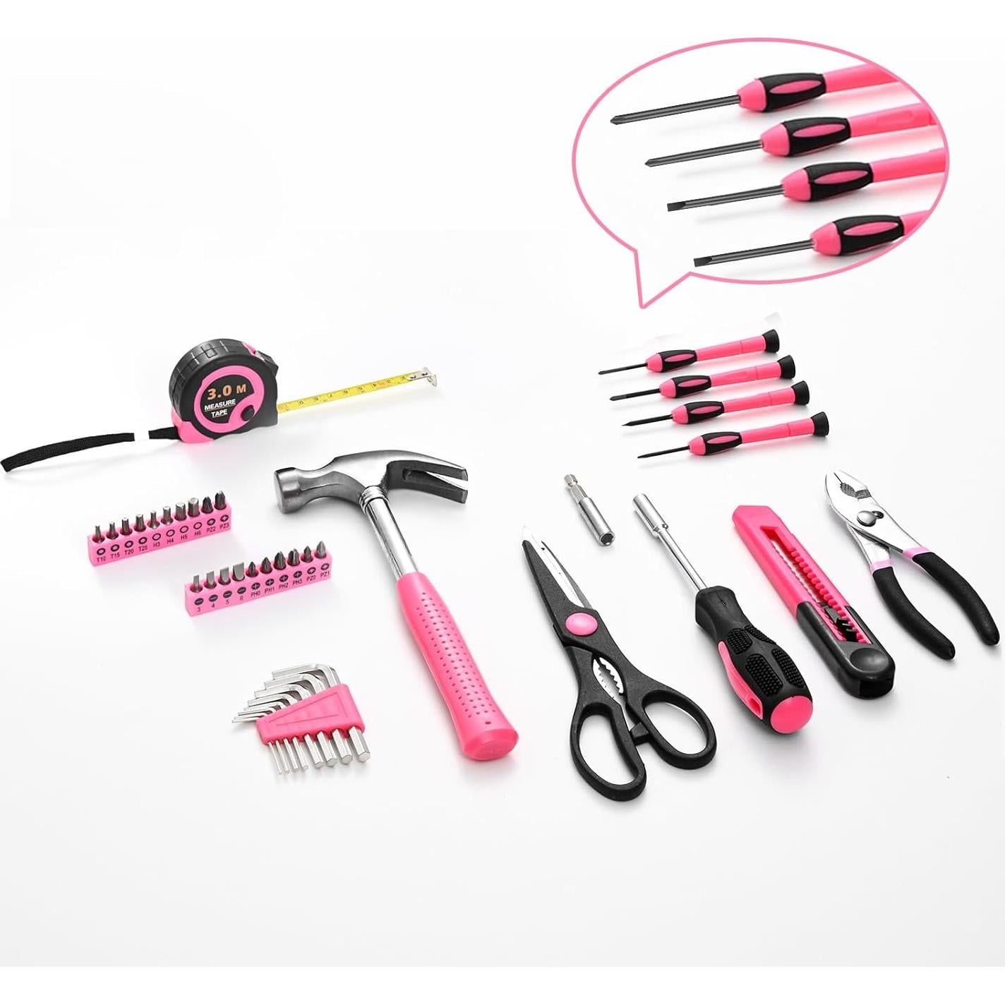 Kit de herramientas HANGYING 39 piezas rosa para el hogar