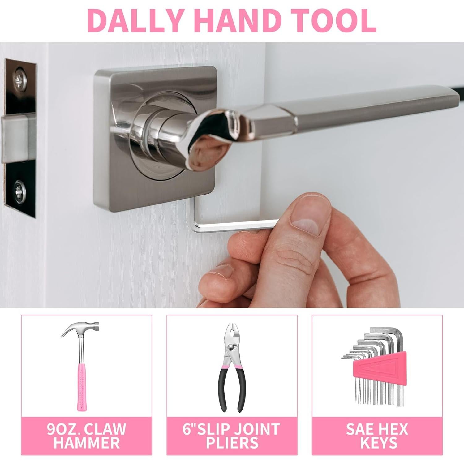 Kit de herramientas HANGYING 39 piezas rosa para el hogar