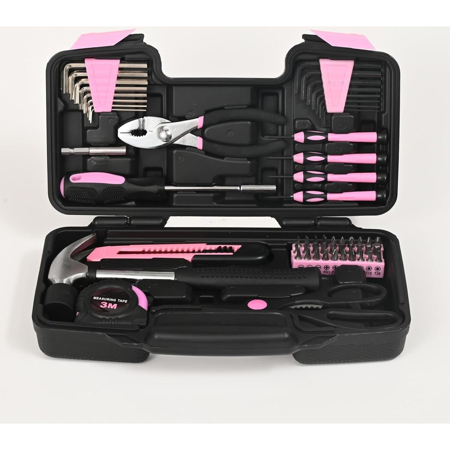 Kit de Herramientas Rosa 58 Piezas GETFOO para el Hogar