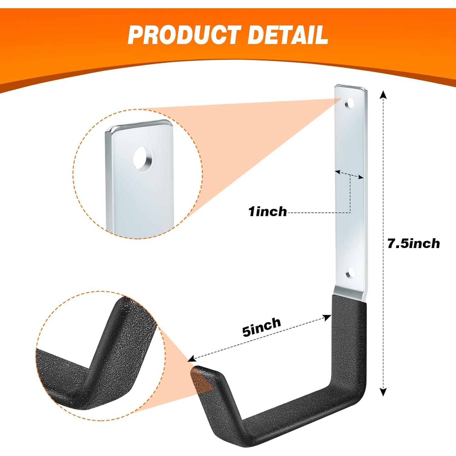 Juego de 8 Ganchos de Garaje TVKB Alta Resistencia 39.9 kg
