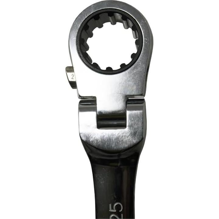 K Tool International XDDBM4 2 Piece Metric Reversible Double Box Ratcheting Wrench Set for Garages, Repair Shops, DIY, Universal Spline, 90 Tooth, 180 Degree Flex Head, Raised Box, 21, 22, 24, 25MM