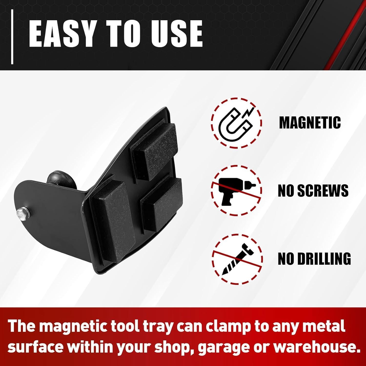 C&T Juego de Estante Magnético 4 Piezas para Herramientas