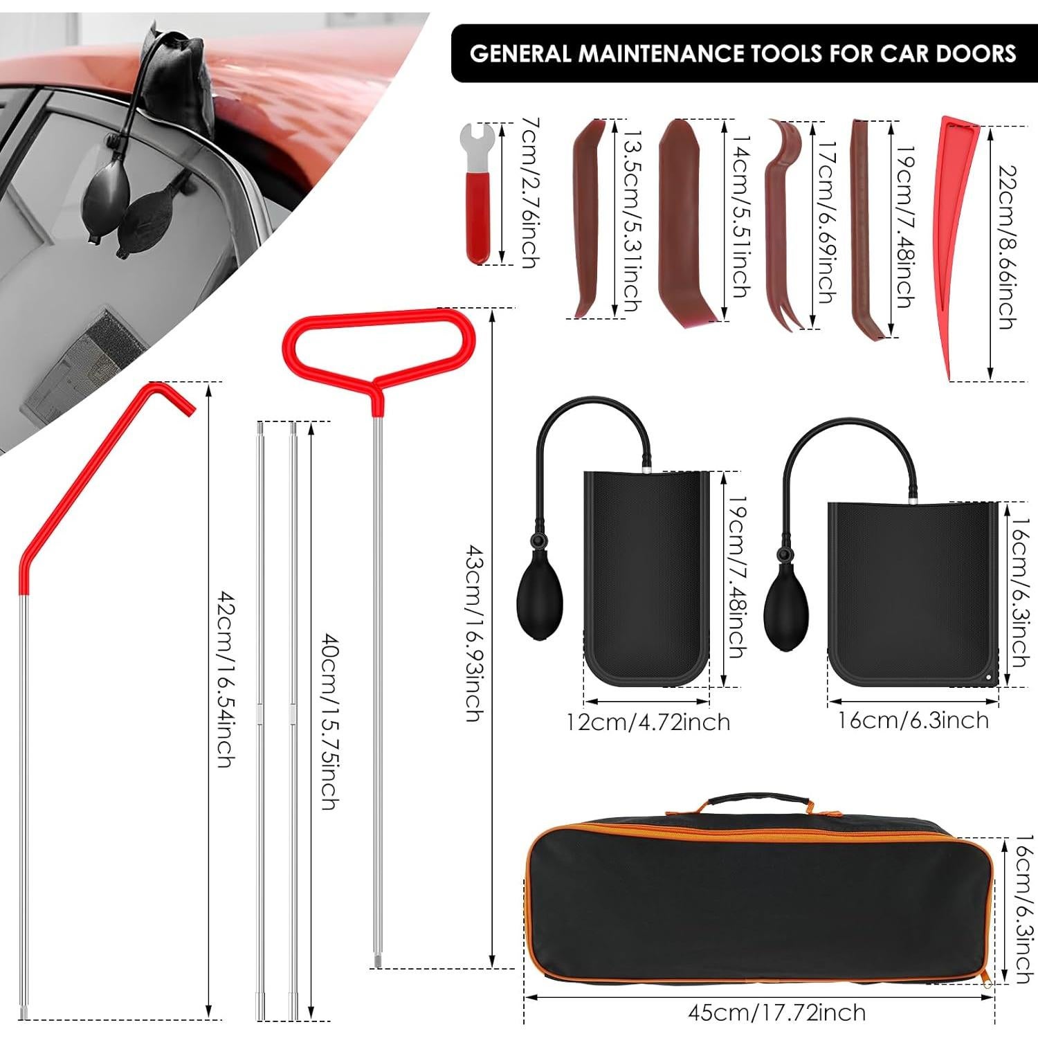 Stainless Steel Assorted 5th Wheel Pin Puller, 66 Inch Pull Hook J-Hook Tool Set, Garage Door Pull Hook, Long Distance Hook Tool, Portable Car Emergency Hook Tree Cleaning Hook Panel Removal Tool