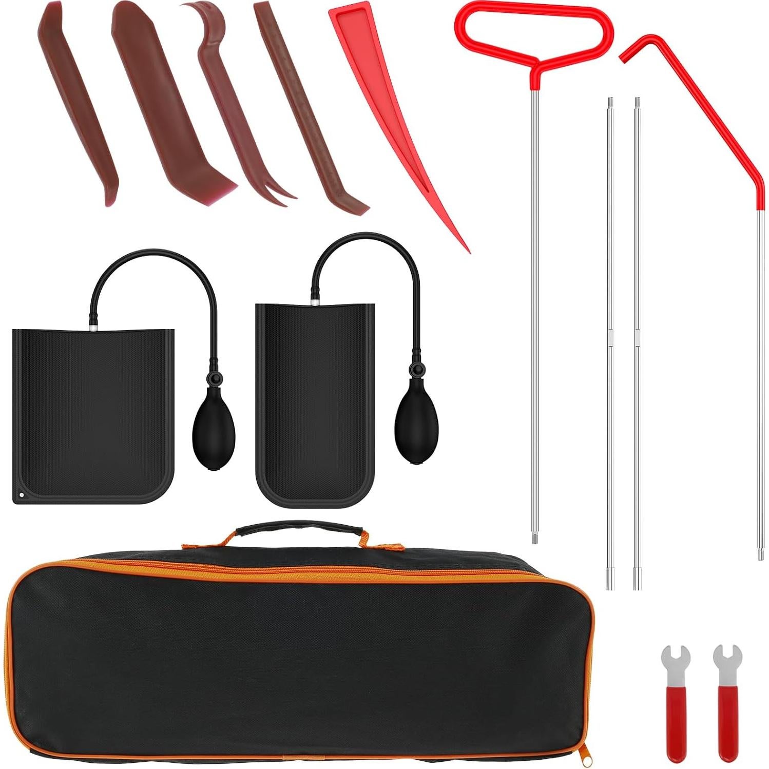 Stainless Steel Assorted 5th Wheel Pin Puller, 66 Inch Pull Hook J-Hook Tool Set, Garage Door Pull Hook, Long Distance Hook Tool, Portable Car Emergency Hook Tree Cleaning Hook Panel Removal Tool