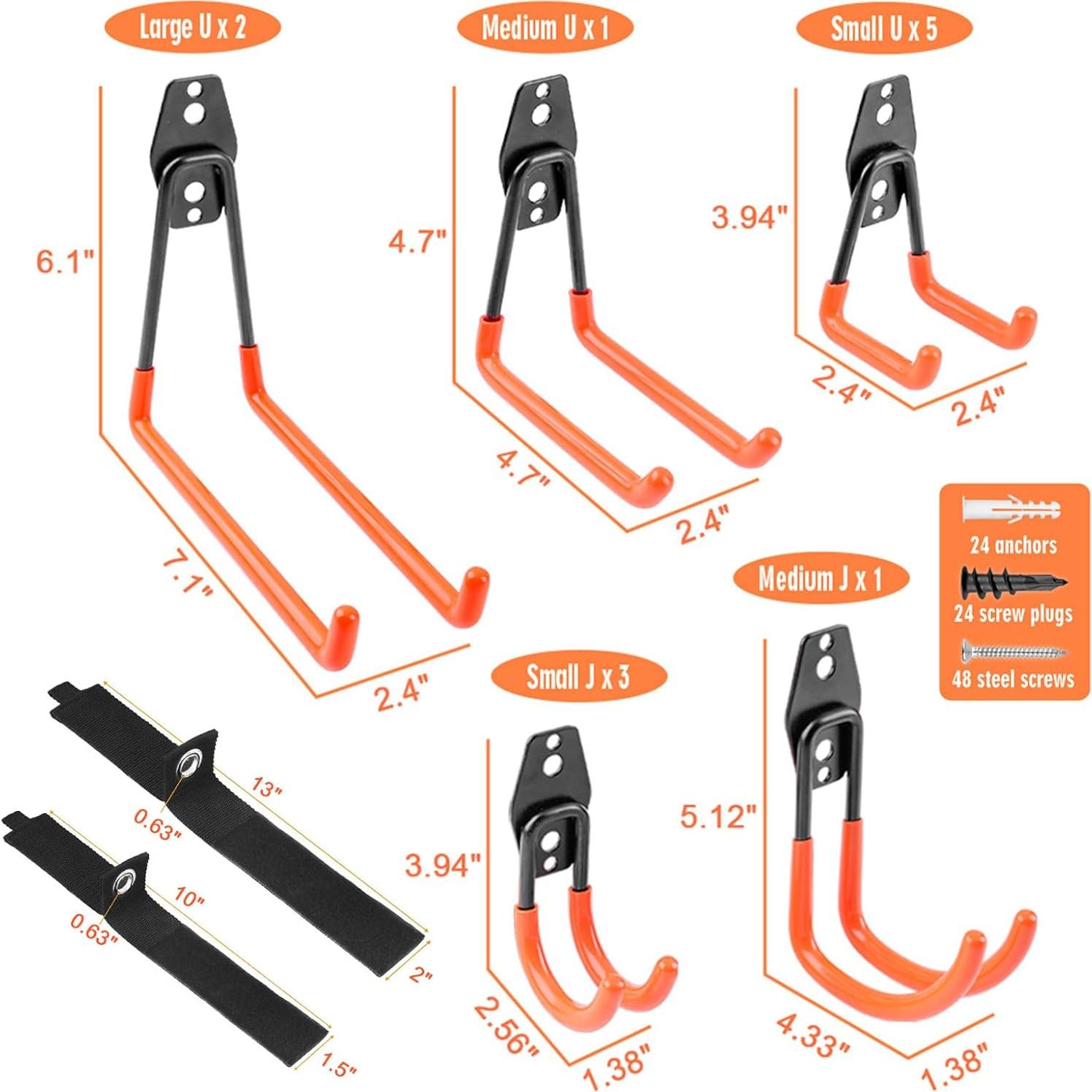 Ganchos de Garaje Remiawy 12 Piezas Alta Resistencia Antideslizante