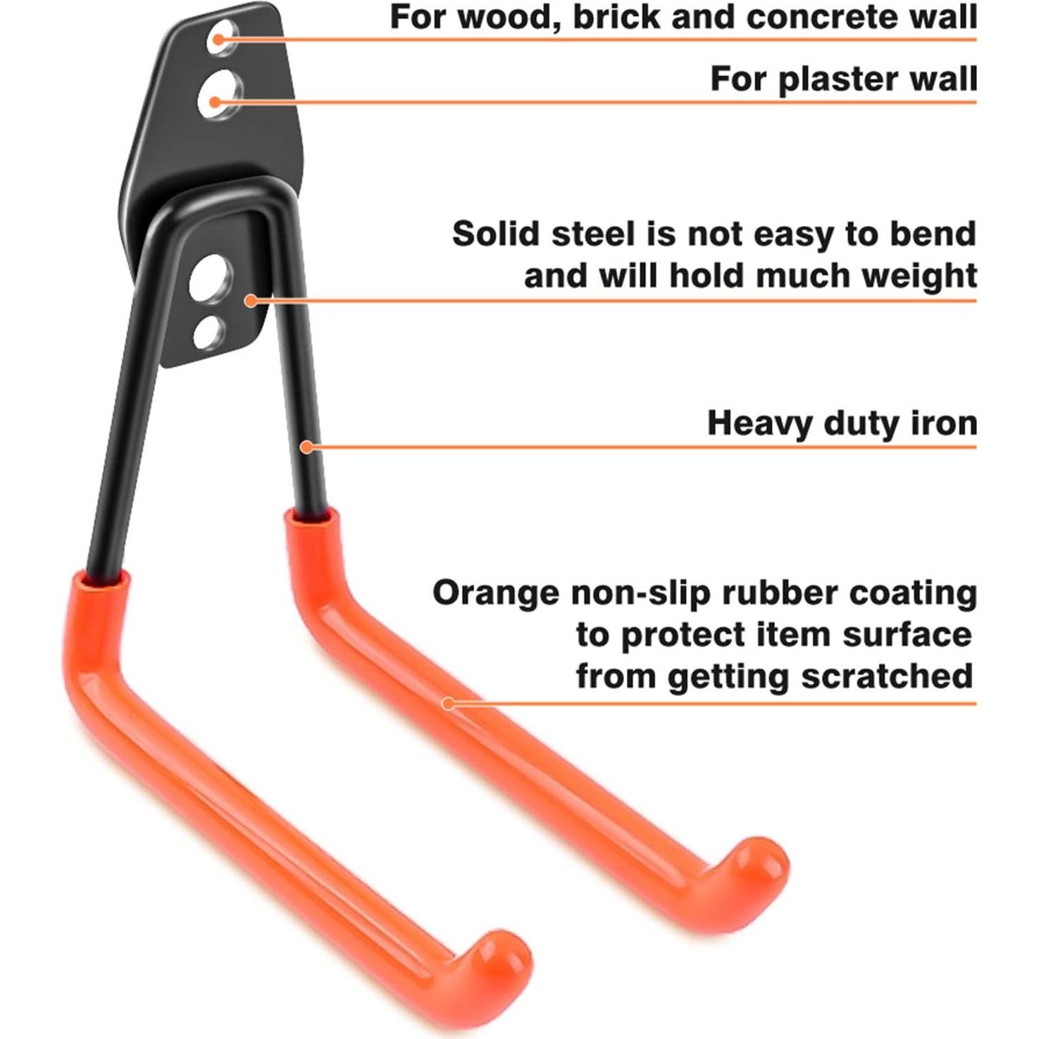 Ganchos de Garaje Remiawy 12 Piezas Alta Resistencia Antideslizante