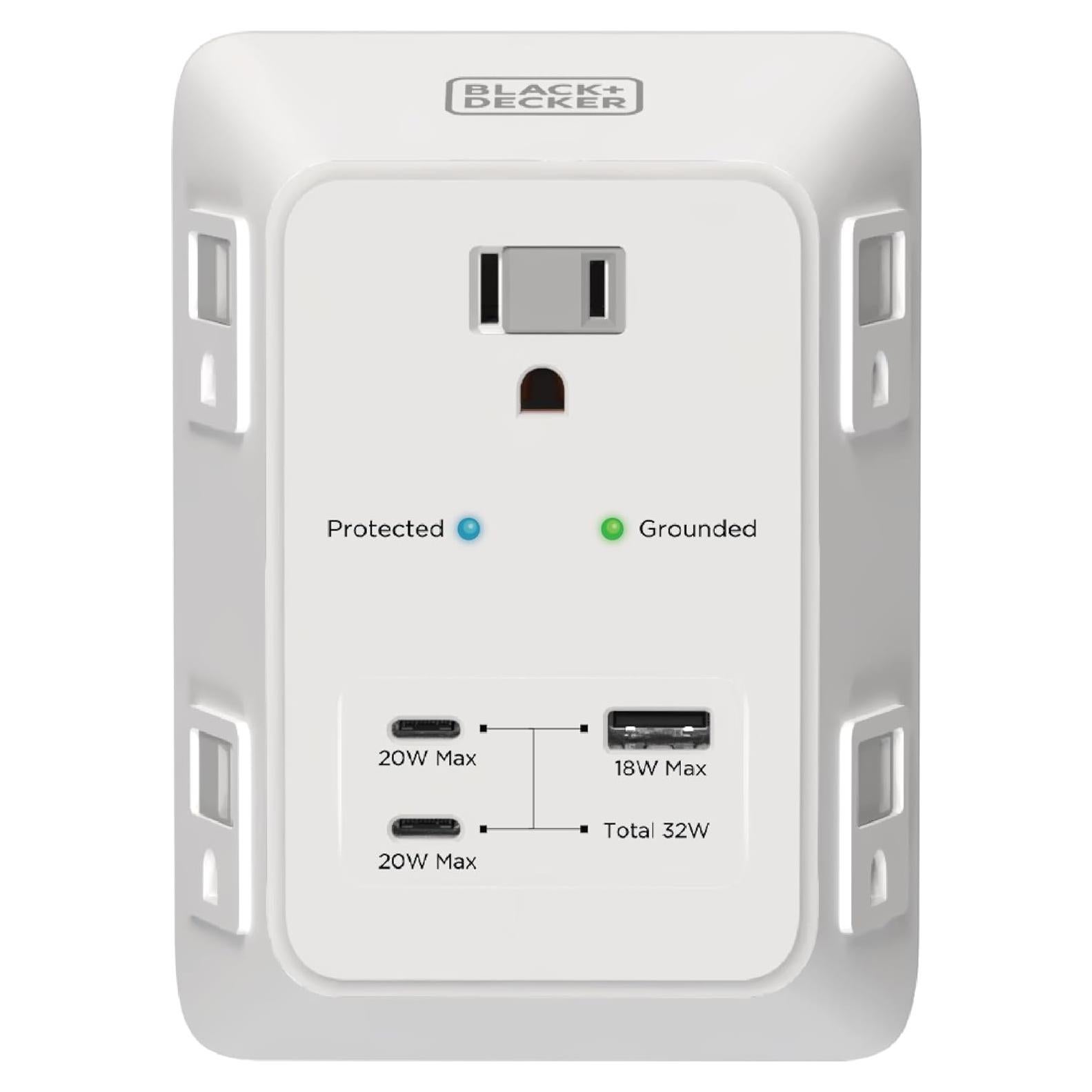 Cargador de pared BLACK+DECKER PD USB 5 salidas 32W