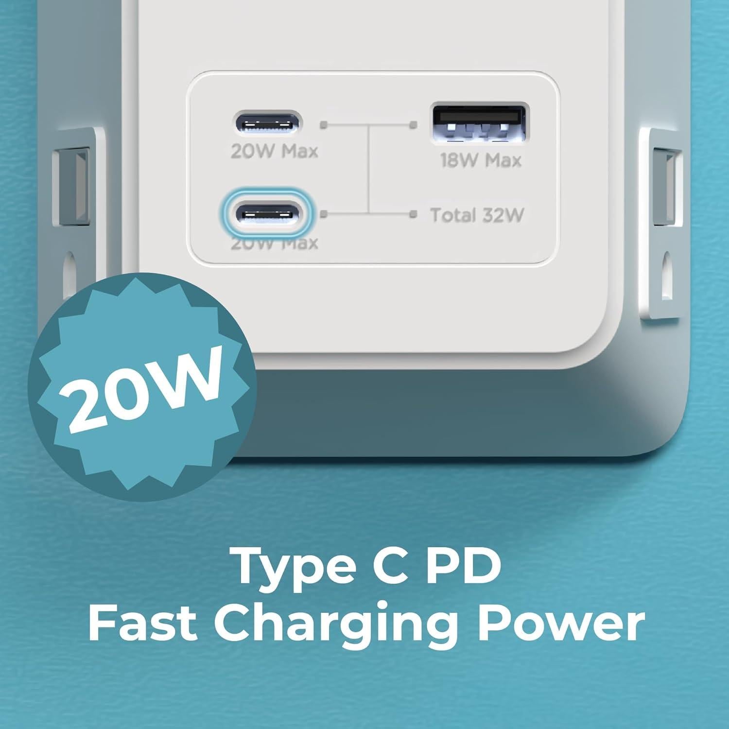 Cargador de pared BLACK+DECKER PD USB 5 salidas 32W