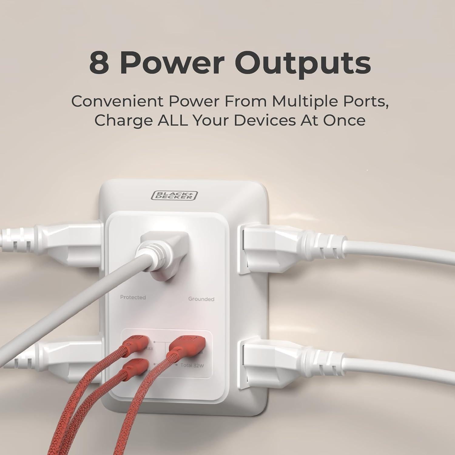 Cargador de pared BLACK+DECKER PD USB 5 salidas 32W