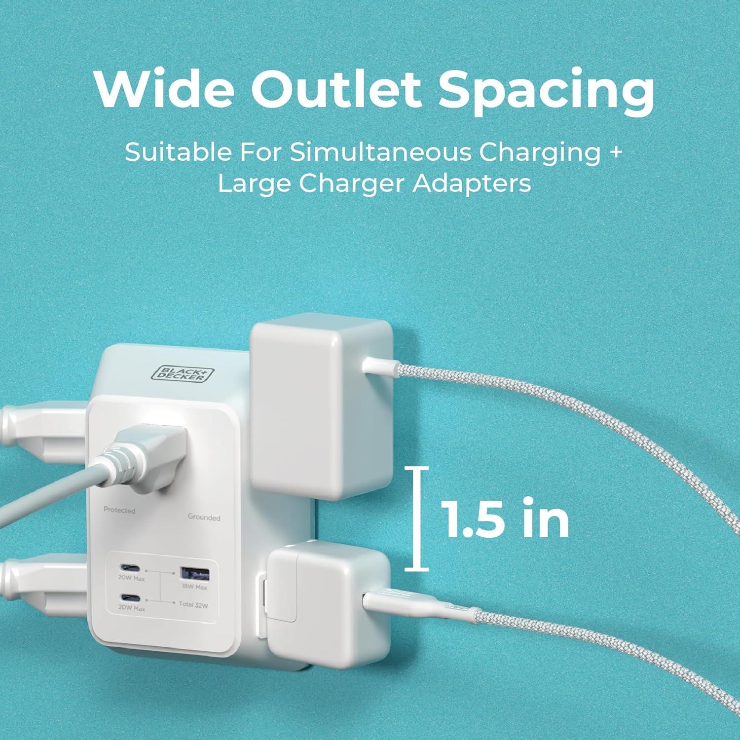 Cargador de pared BLACK+DECKER PD USB 5 salidas 32W