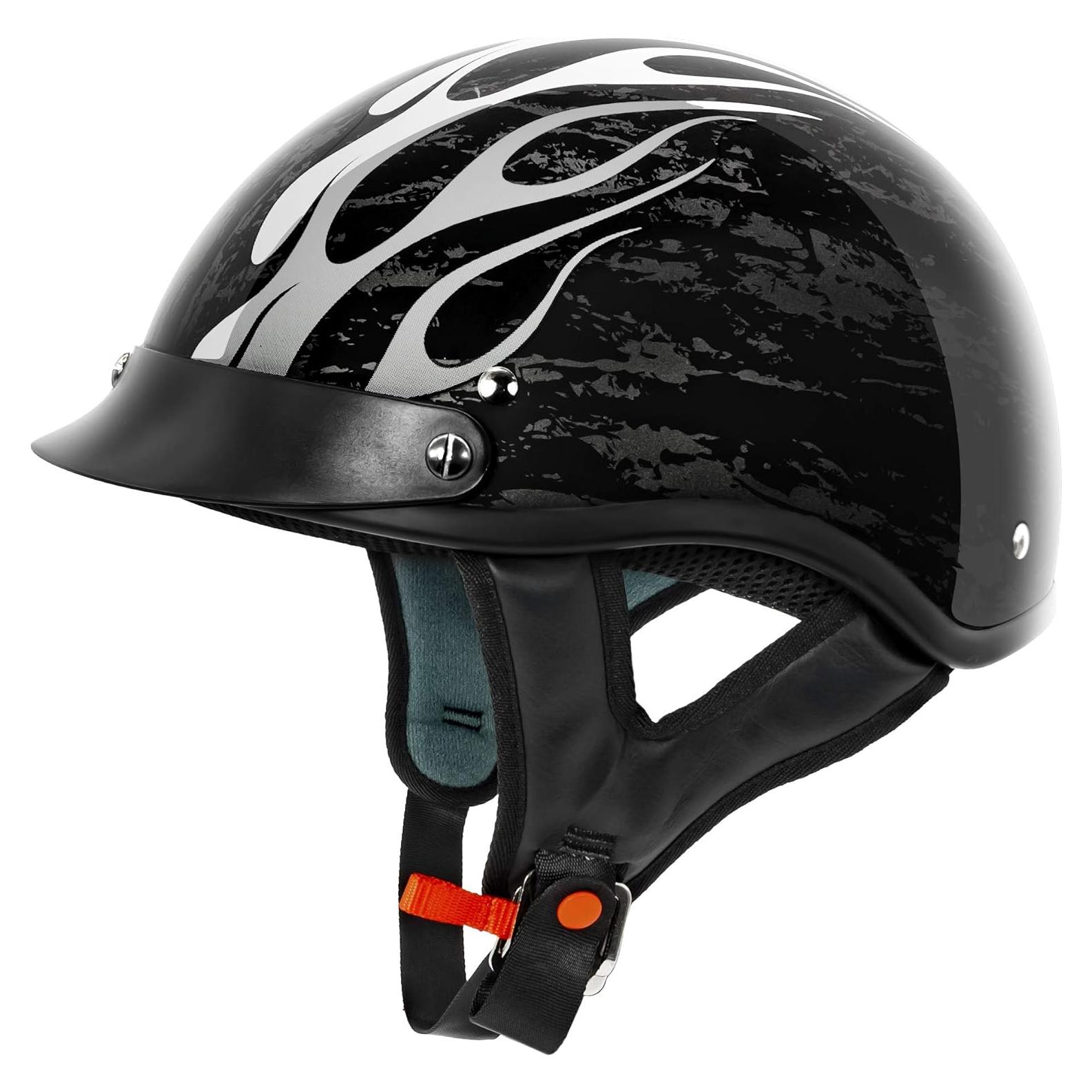 Casco VCAN V5 Cruiser Half Face Negro Brillante 1.13 kg