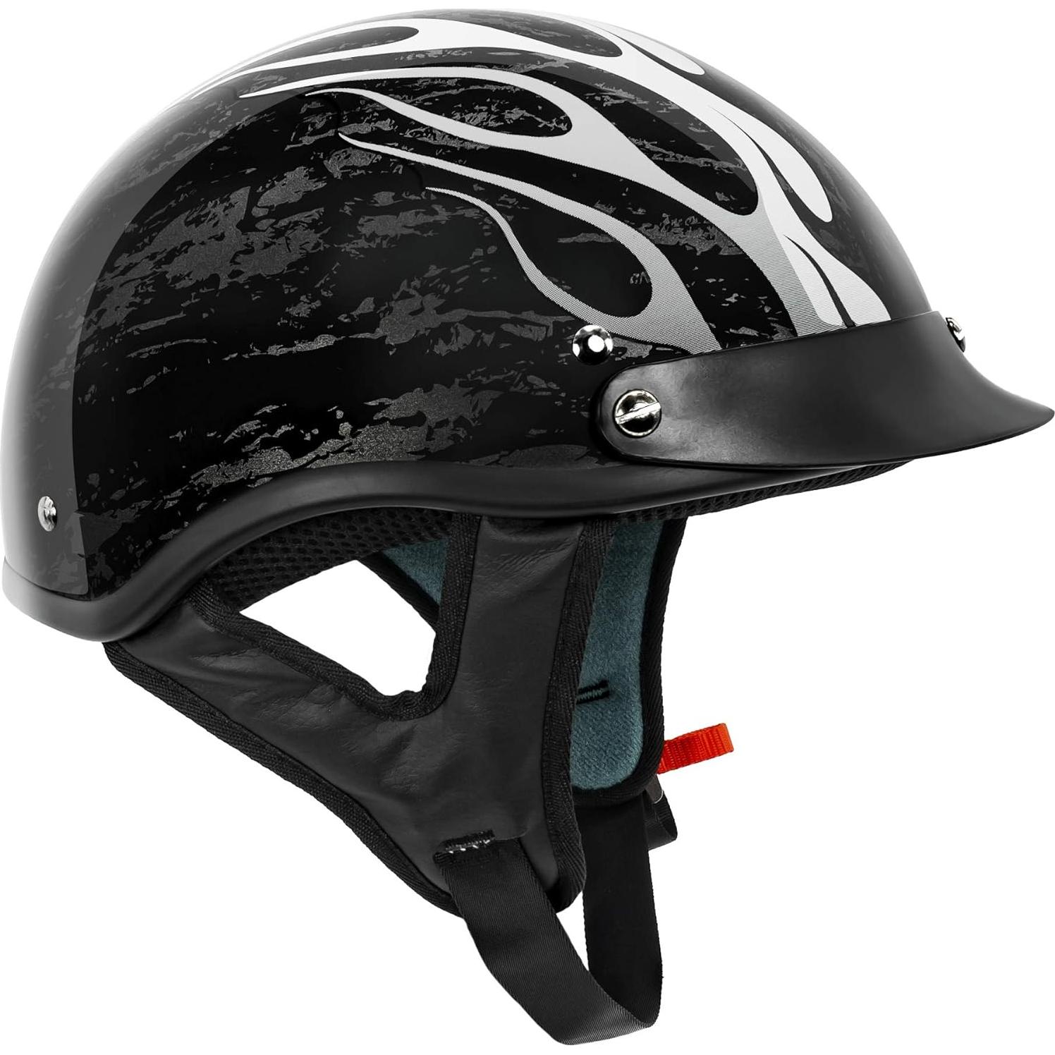 Casco VCAN V5 Cruiser Half Face Negro Brillante 1.13 kg