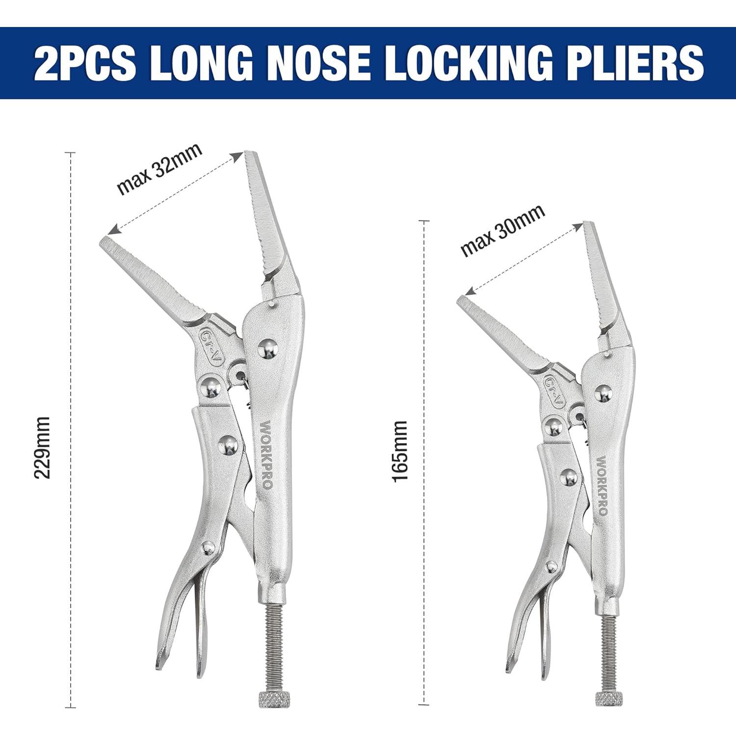 Juego de 5 Pinzas de Bloqueo WORKPRO - Acero Cromo-Vanadio