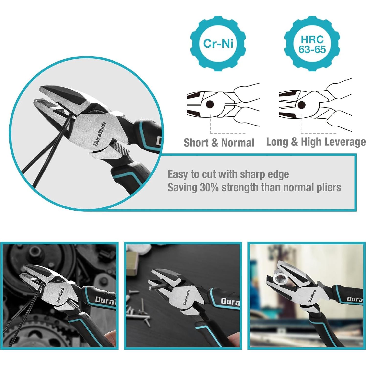 Juego de Alicates de 8 Piezas DURATECH con Bolsa Rodante
