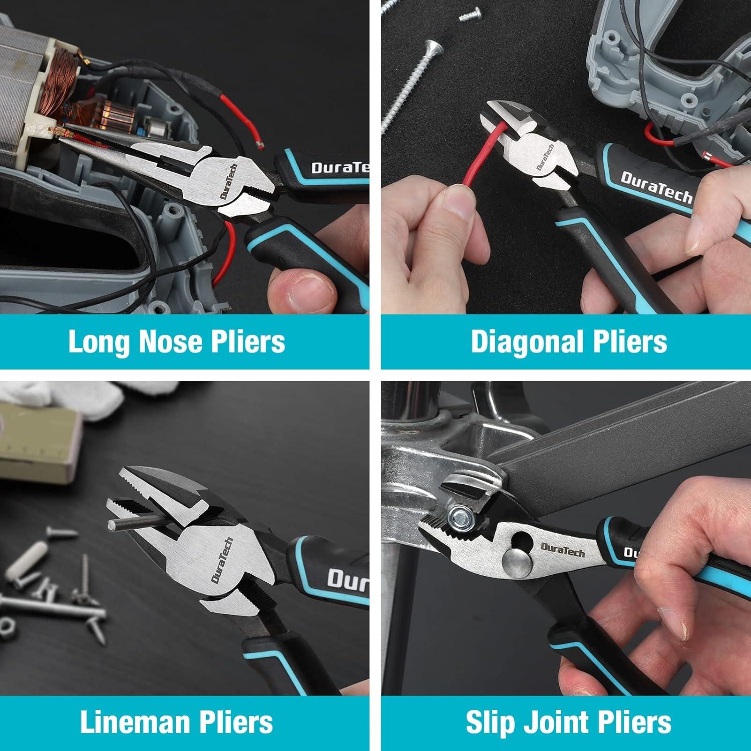 Juego de Alicates de 8 Piezas DURATECH con Bolsa Rodante