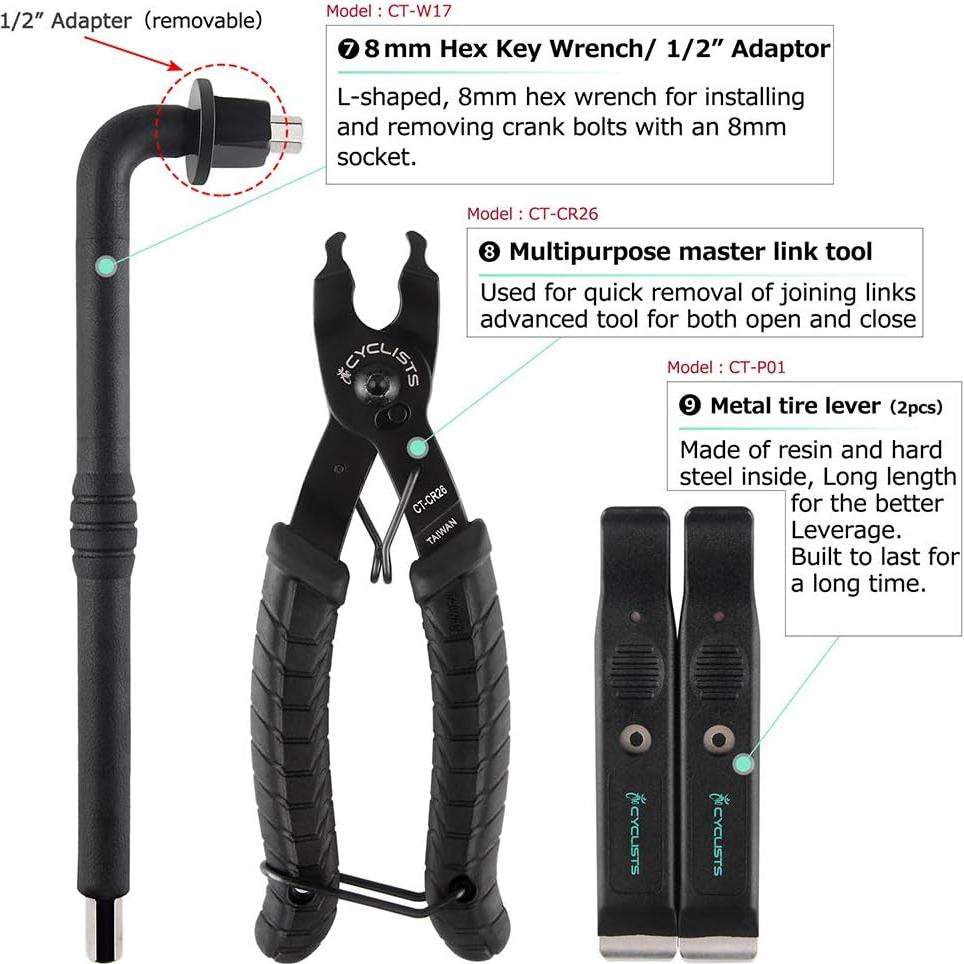 Kit de Herramientas para Bicicleta CYCLISTS 23 Piezas con Estuche