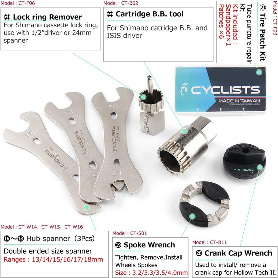 Kit de Herramientas para Bicicleta CYCLISTS 23 Piezas con Estuche