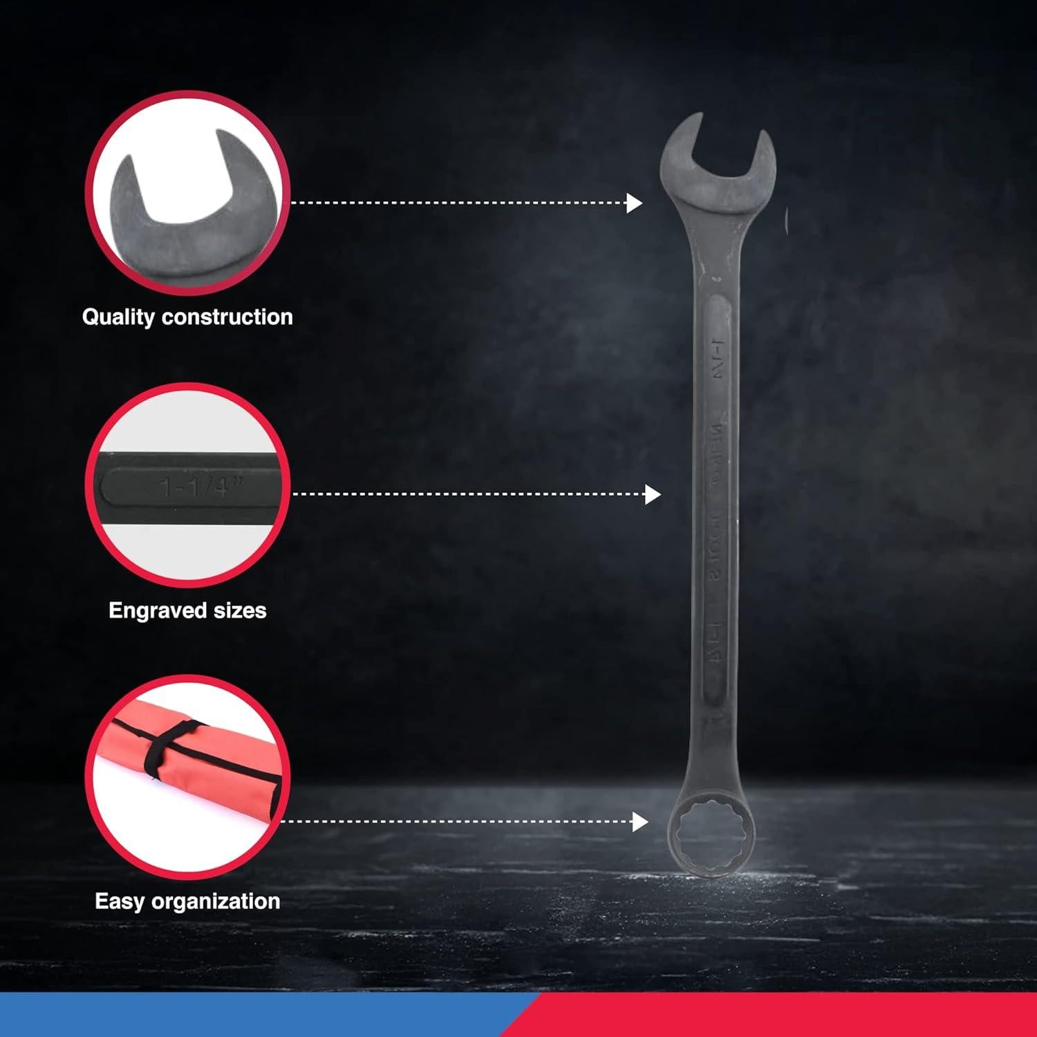 Juego de Llaves Combinadas Jumbo Neiko 16 Piezas SAE