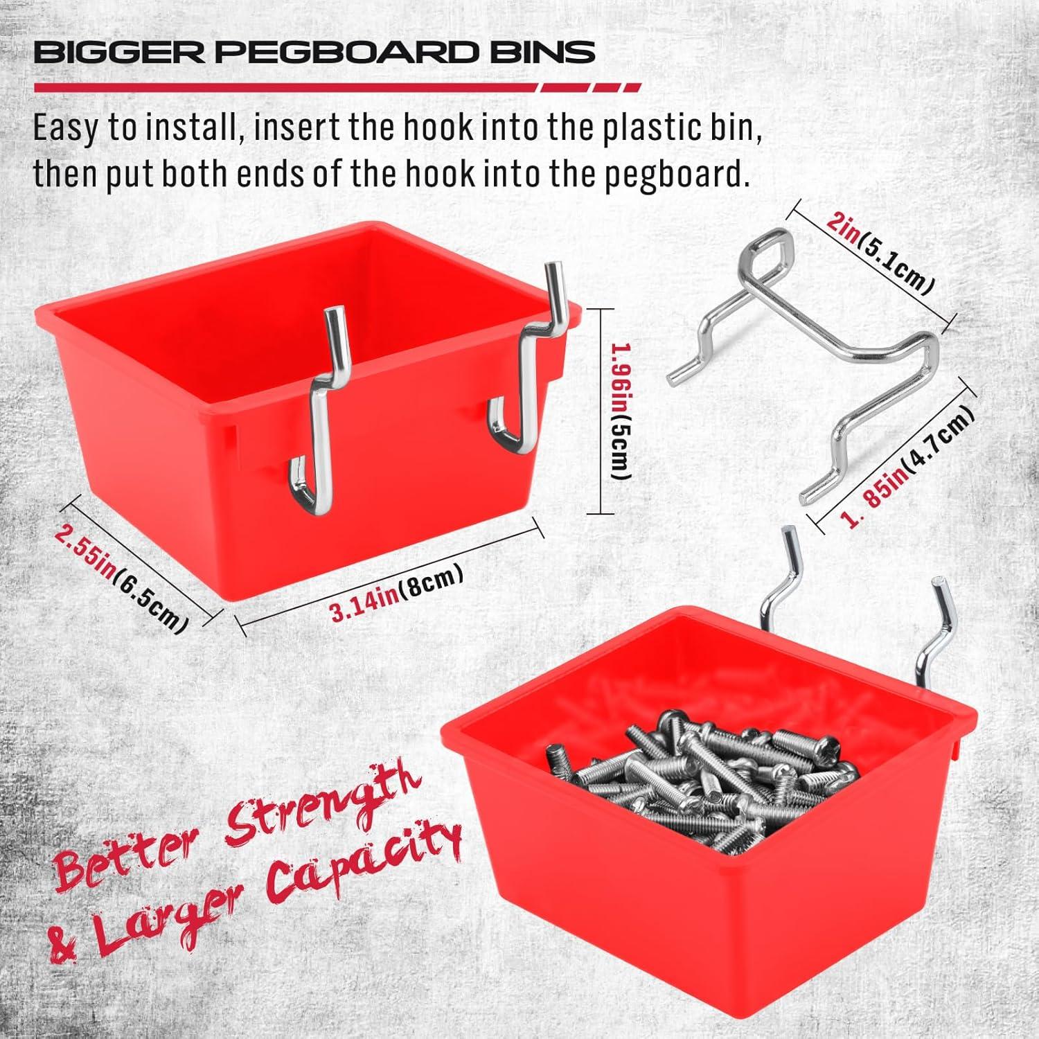 Juego de Ganchos para Tablero SEDY 121 Piezas Metal Rojo