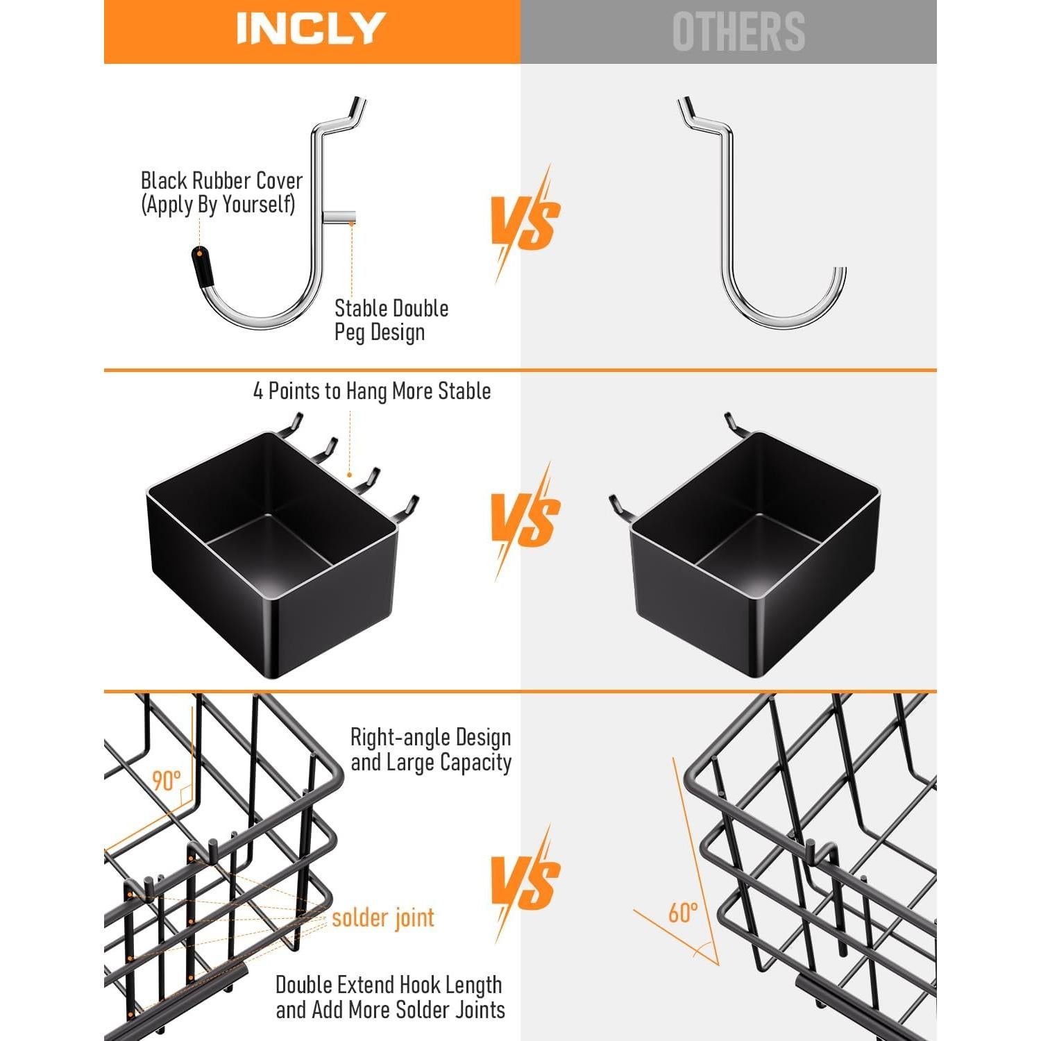Kit Organizador de Accesorios para Tablero de Clavos INCLY 238 Piezas